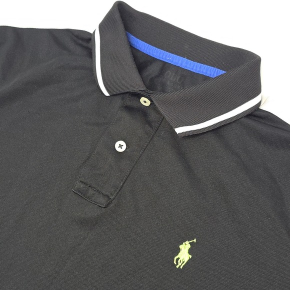 Polo Ralph Lauren Other - Polo Ralph Lauren Performance Polo Men Medium Black Gray Golf Tech Stretch Airy